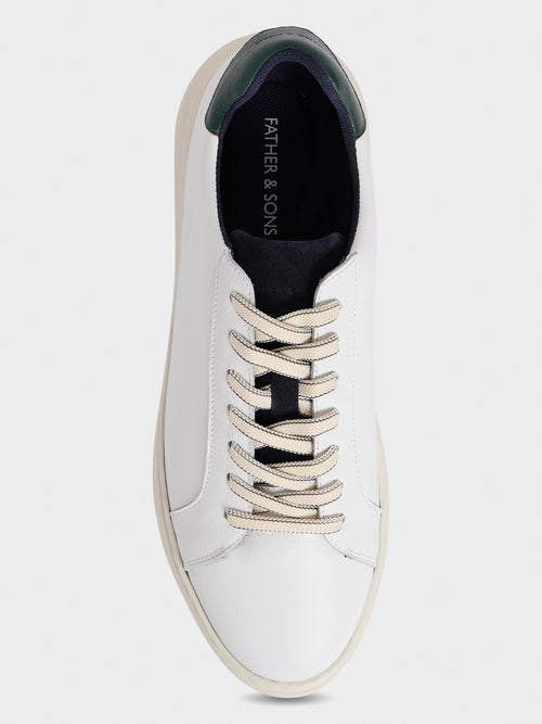 Baskets en cuir grainé blanc - Father & Sons - 2