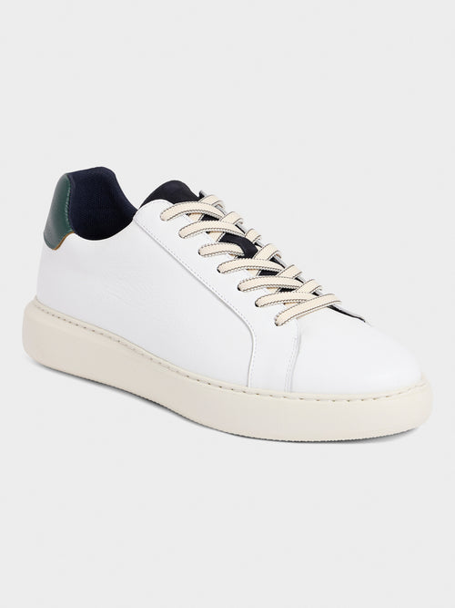 Baskets en cuir grainé blanc - Father & Sons   -