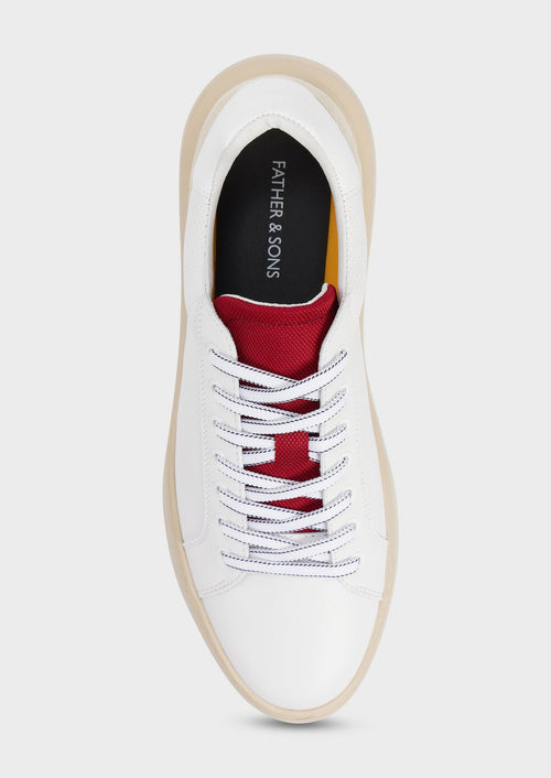 Baskets basses en cuir blanc - Father & Sons - 2
