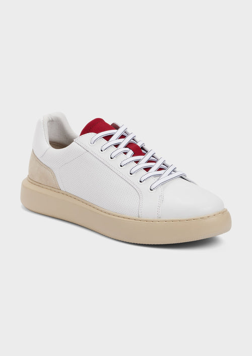 Baskets basses en cuir blanc - Father & Sons - 1