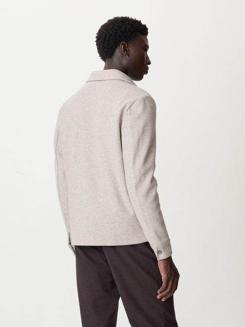 Surchemise en laine mélangée beige - Father & Sons - 2