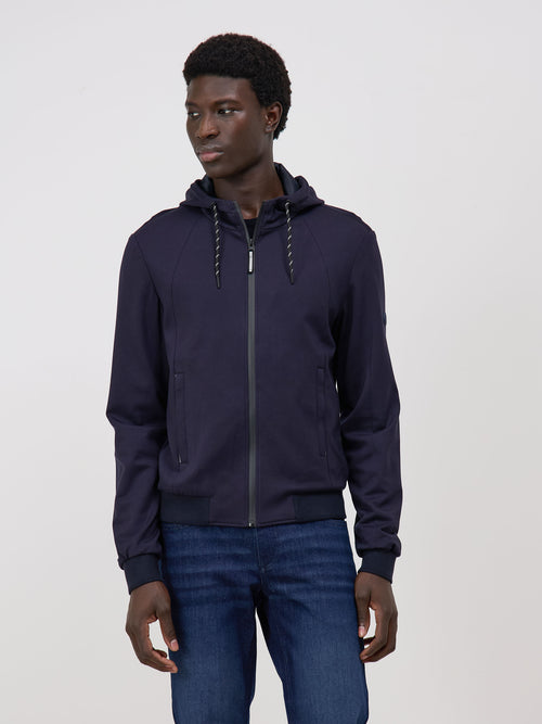 Sweat à capuche zippé bleu marine - Father & Sons - 1