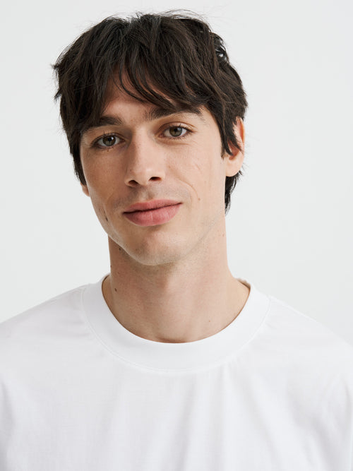 Tee-shirt oversize col rond en coton blanc - Father & Sons - 3