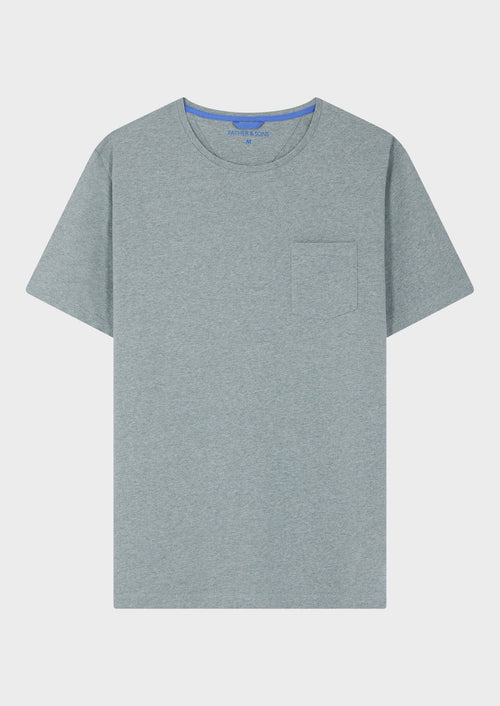 Tee-shirt manches courtes en coton col rond uni vert - Father & Sons - 1
