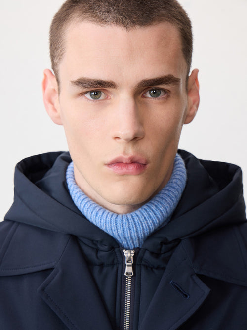 Trench droit bleu marine à capuche amovible - Father & Sons - 6