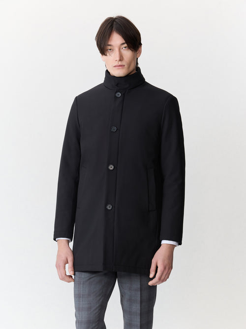 Trench droit noir à capuche amovible - Father & Sons - 3