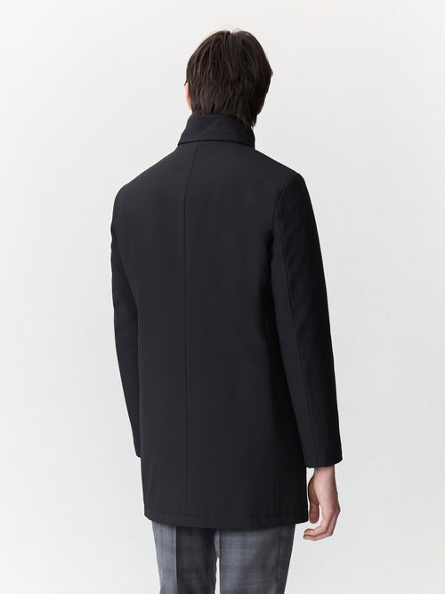 Trench droit noir à capuche amovible - Father & Sons - 2