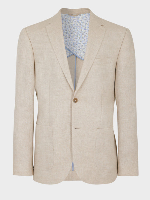 Veste coordonnable Regular en lin beige - Father & Sons - 8