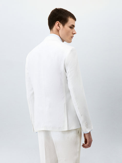 Veste coordonnable Slim en lin blanc - Father & Sons - 2