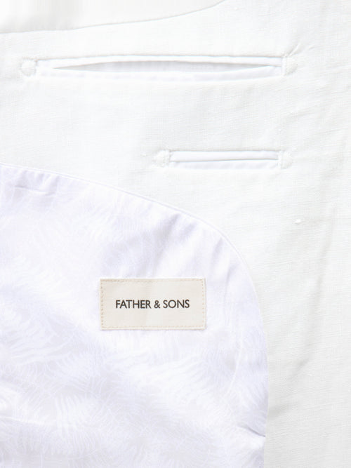 Veste coordonnable Slim en lin blanc - Father & Sons - 4
