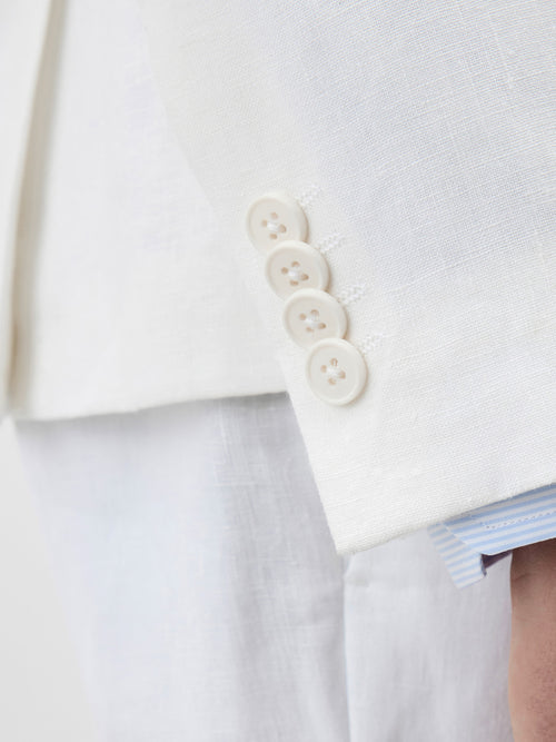 Veste coordonnable Slim en lin blanc - Father & Sons - 3