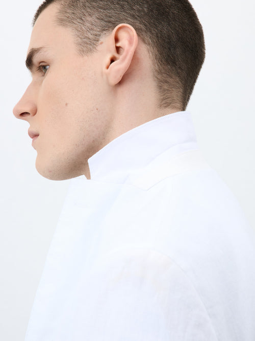 Veste coordonnable Regular en lin blanc - Father & Sons - 3