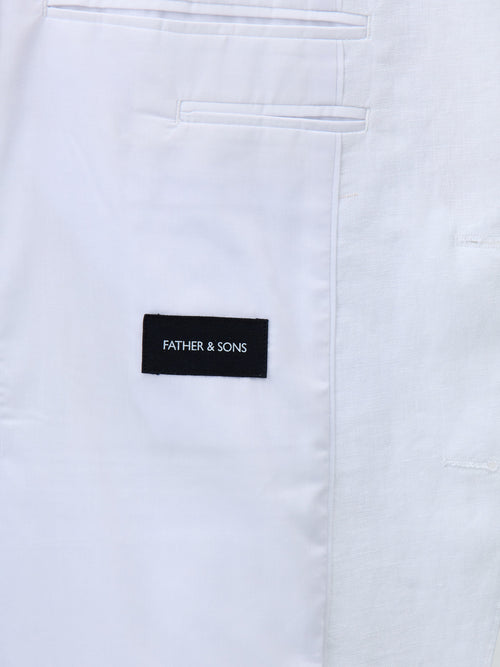 Veste coordonnable Regular en lin blanc - Father & Sons - 5