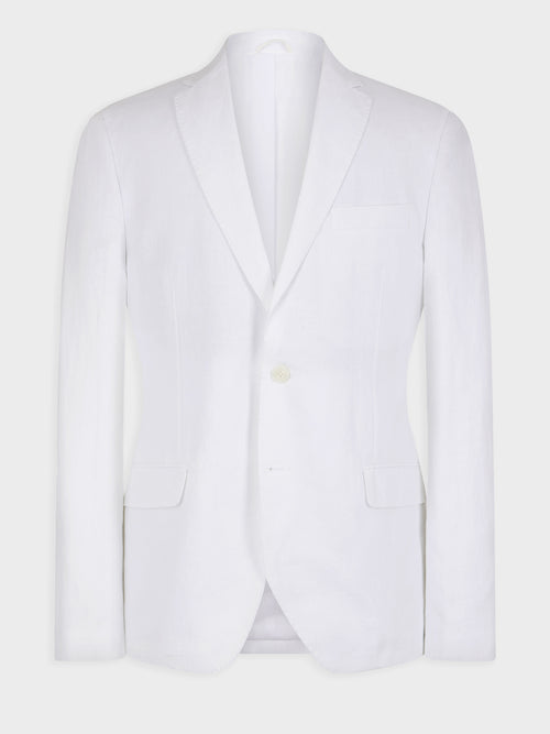 Veste coordonnable Regular en lin blanc - Father & Sons - 8