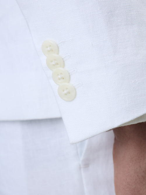 Veste coordonnable Regular en lin blanc - Father & Sons - 4
