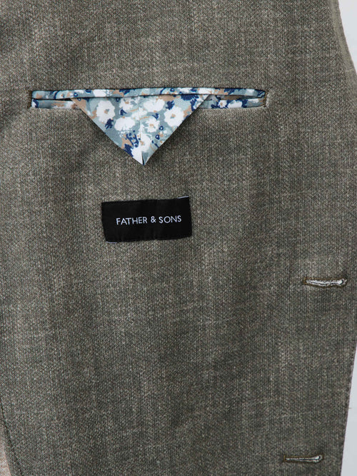 Veste Slim en maille kaki - Father & Sons - 5