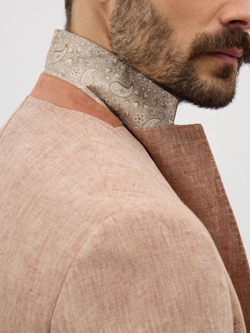 Veste coordonnable Regular en lin rose - Father & Sons - 3