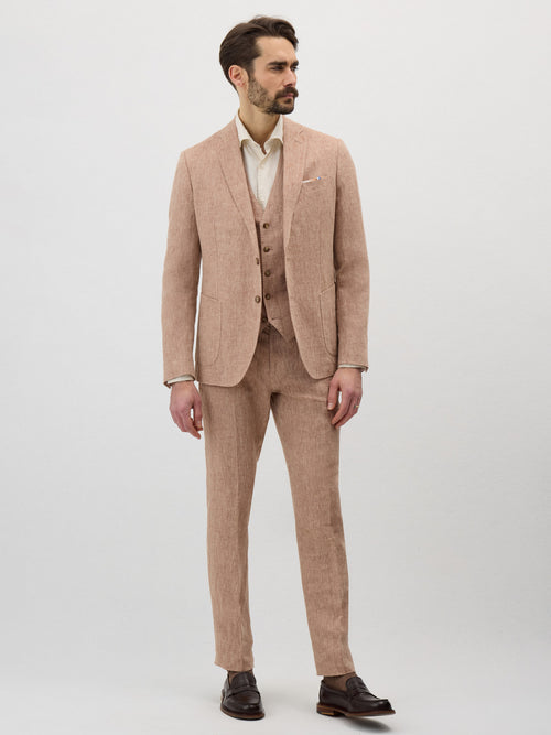 Veste coordonnable Regular en lin rose - Father & Sons - 6