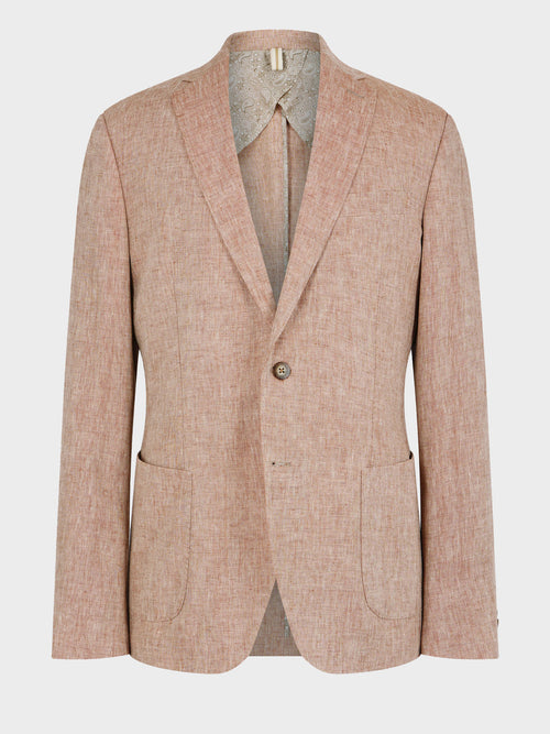 Veste coordonnable Regular en lin rose - Father & Sons - 7