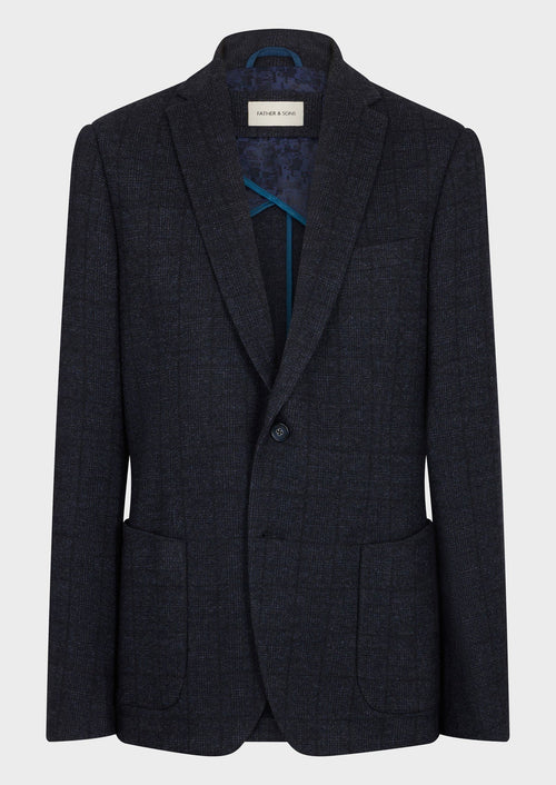 Veste casual Regular bleu marine Prince de Galles - Father & Sons - 1