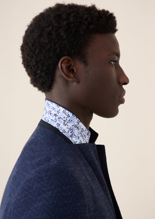 Veste casual Regular en jersey bleu marine à motif fantaisie - Father & Sons - 3