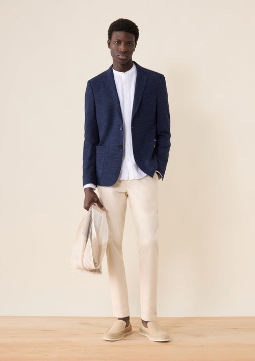 Veste casual Regular en jersey bleu marine à motif fantaisie - Father & Sons - 7