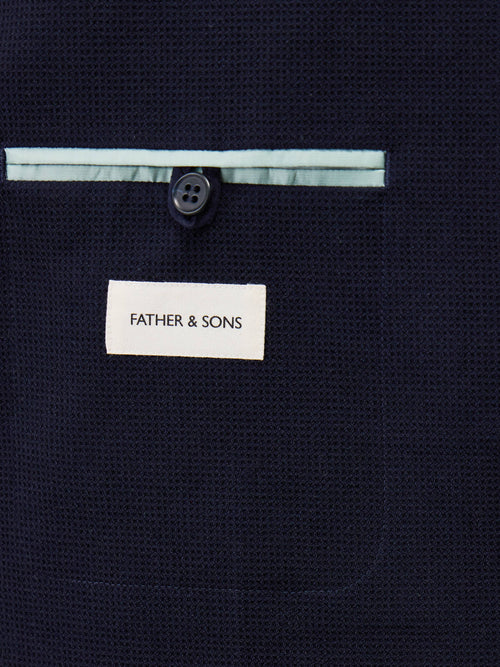 Veste Regular en laine mélangée bleu marine - Father & Sons - 4
