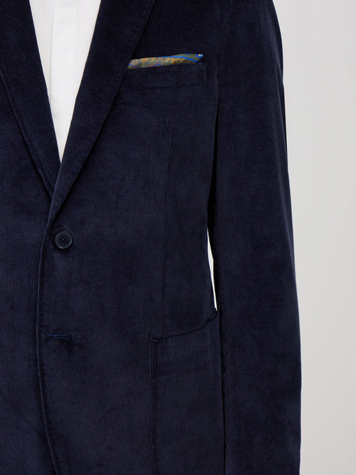 Veste coordonnable Regular en velours côtelé bleu marine - Father & Sons - 6