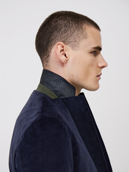 Veste coordonnable Regular en velours côtelé bleu marine - Father & Sons - 3