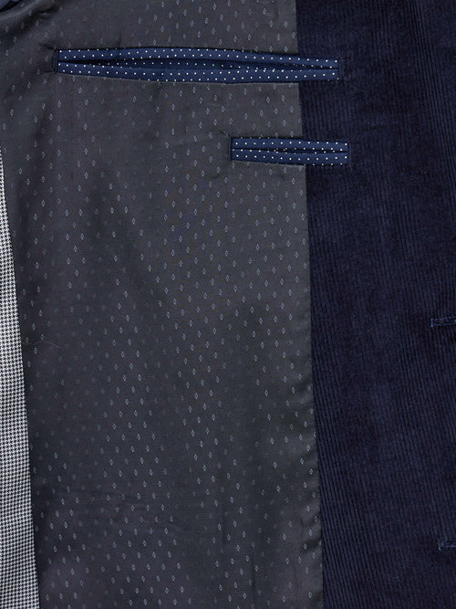 Veste coordonnable Regular en velours côtelé bleu marine - Father & Sons - 5