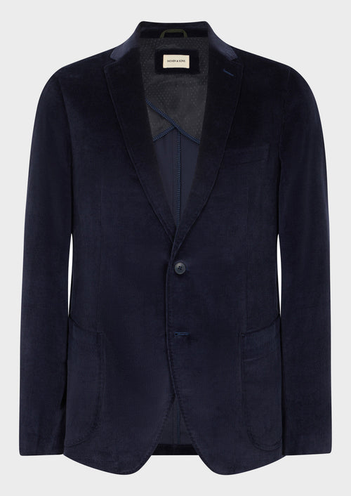 Veste coordonnable Regular en velours côtelé bleu marine - Father & Sons - 8