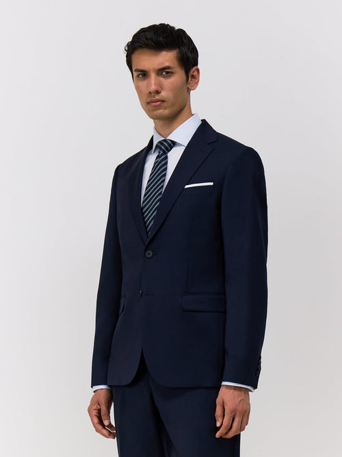 Veste de costume Regular en laine Marzotto unie bleu marine - Father & Sons - 1