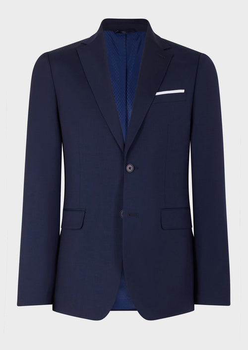 Veste de costume Regular en laine Marzotto unie bleu marine - Father & Sons - 6