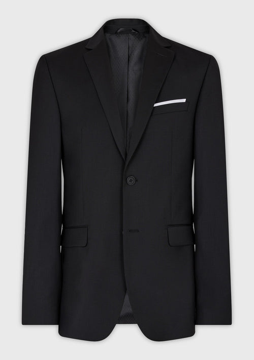 Veste de costume Regular en laine Marzotto unie noire - Father & Sons - 6