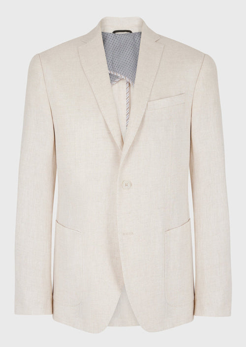 Veste coordonnable Regular en lin uni sable - Father & Sons - 1