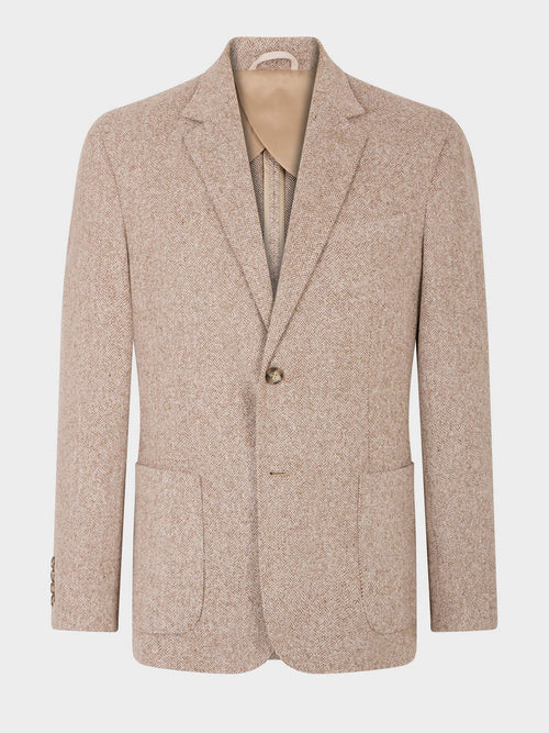Veste Regular en laine mélangée marron clair - Father & Sons - 1
