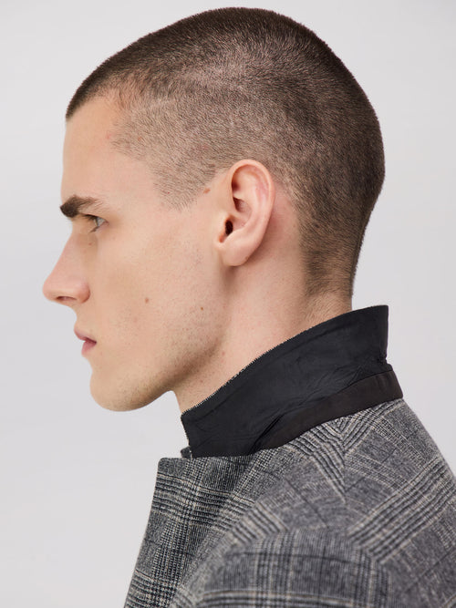 Veste coordonnable Slim en laine mélangée anthracite Prince de Galles - Father & Sons - 3