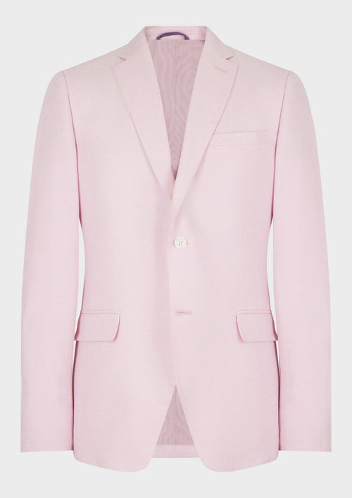 Veste coordonnable Slim en coton et lin unis rose - Father & Sons - 1