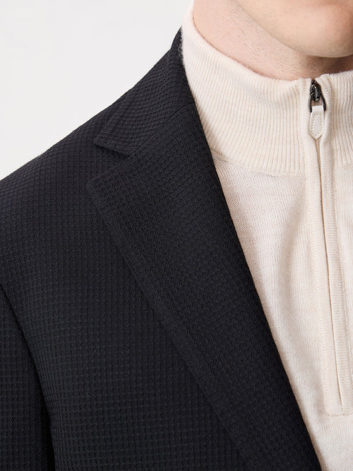 Veste regular en laine mélangée noire - Father & Sons - 4