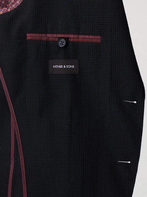 Veste regular en laine mélangée noire - Father & Sons - 7
