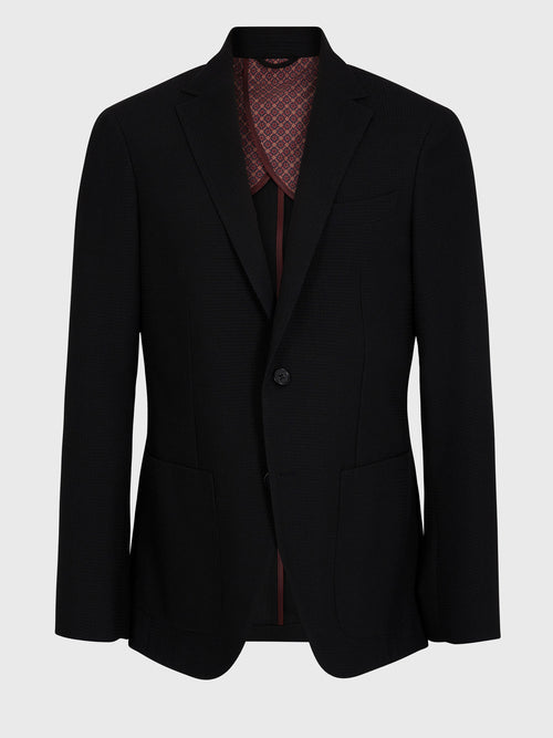Veste regular en laine mélangée noire - Father & Sons - 8