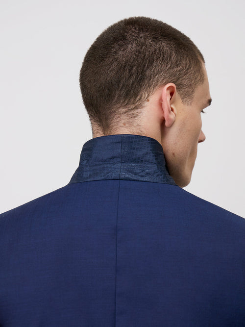 Veste de costume Regular en laine Marzotto unie bleu indigo - Father & Sons - 3