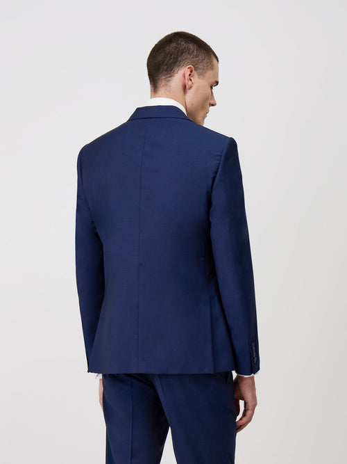 Veste de costume Regular en laine Marzotto unie bleu indigo - Father & Sons - 2