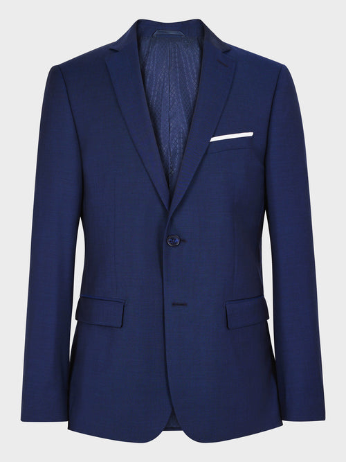 Veste de costume Regular en laine Marzotto unie bleu indigo - Father & Sons - 6