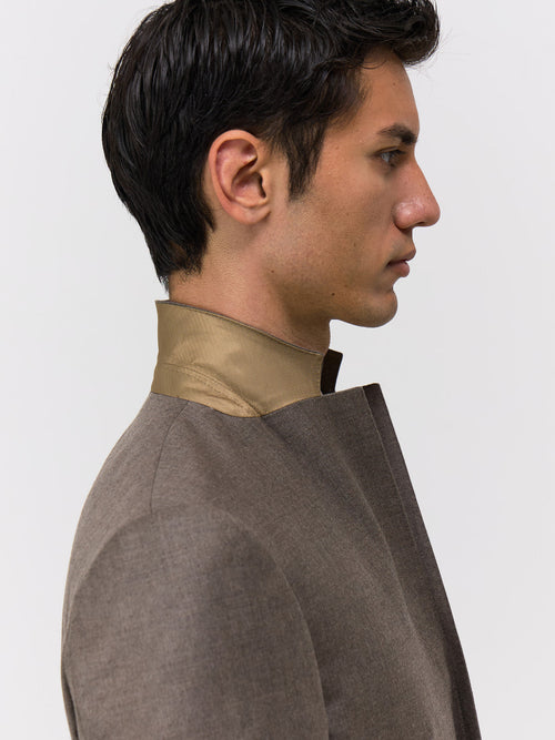 Veste coordonnable Regular en laine marron - Father & Sons - 3