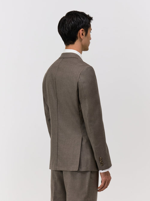 Veste coordonnable Regular en laine marron - Father & Sons - 2