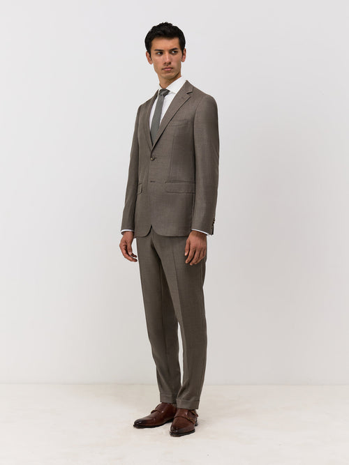 Veste coordonnable Regular en laine marron - Father & Sons - 7