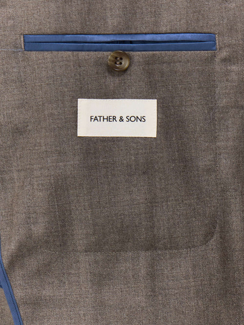 Veste coordonnable Regular en laine marron - Father & Sons - 5