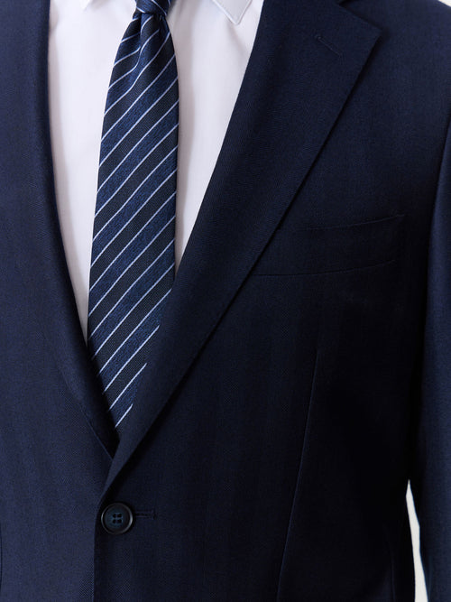 Veste coordonnable regular en laine mélangée bleu marine - Father & Sons - 6