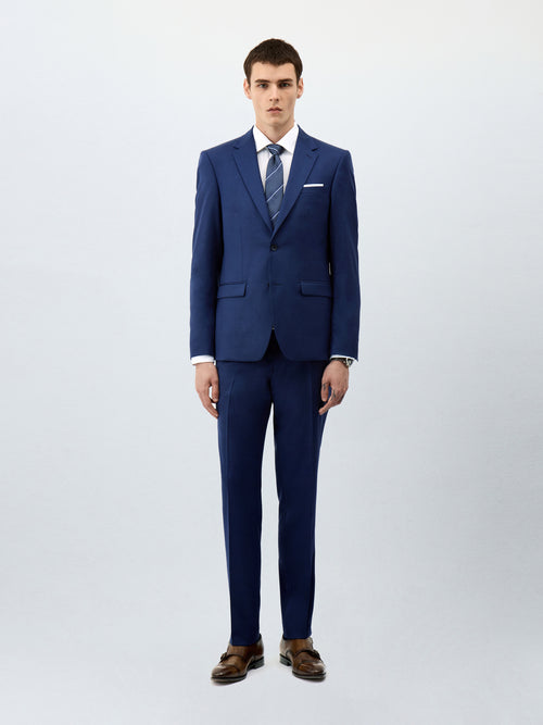 Veste de costume Regular en laine Marzotto bleu indigo - Father & Sons - 7